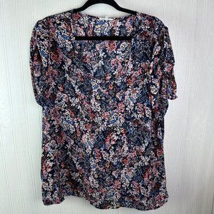Maurices Floral Blouse Short Sleeve size XL